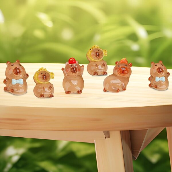 Set mit 50 Capybara-Miniaturen mit Leuchteffekt für Schreibtisch- und Heimdekoration