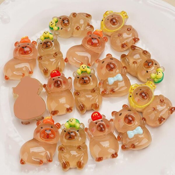 Set mit 50 Capybara-Miniaturen mit Leuchteffekt für Schreibtisch- und Heimdekoration