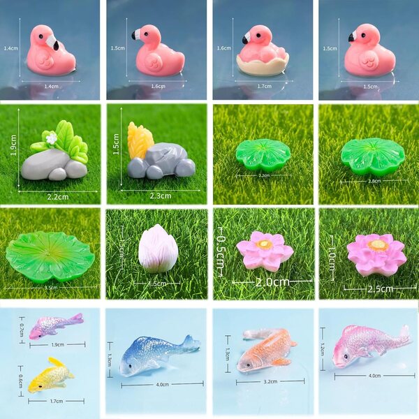 Mini animali in resina per decorazioni casette delle bambole, decorativi e realistici