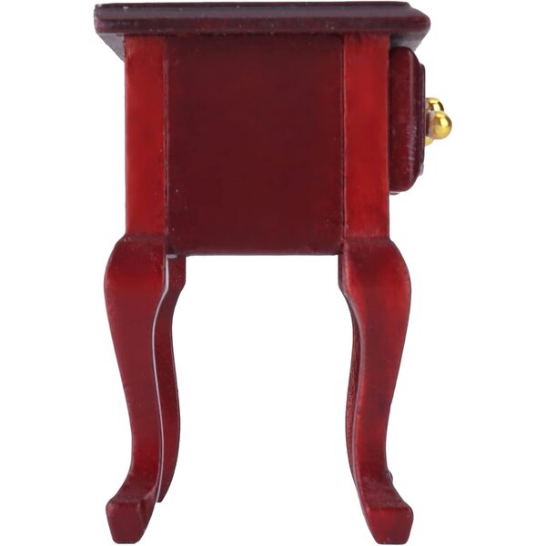 Mini Tavolo in Legno per Casa delle Bambole 1/12 con 3 Cassetti, Decorazione Retrò