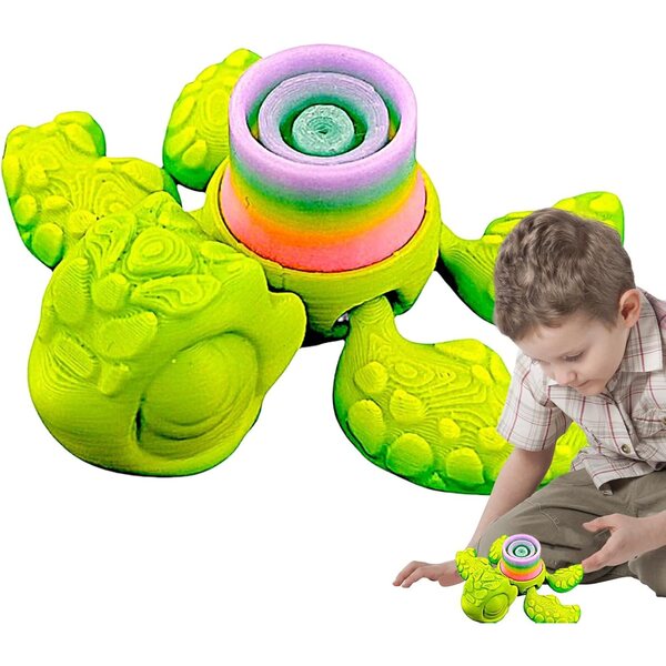 3D leuchtende Schildkrötenstatue mit Gelenken, Tischdekoration 7x8x3cm