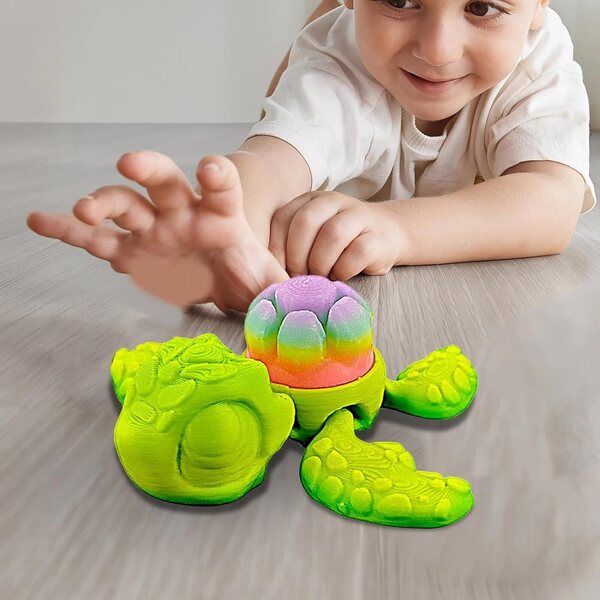 Figurina Tartaruga 3D Stampata Luminosa - Decorazione Artistica e Sicura