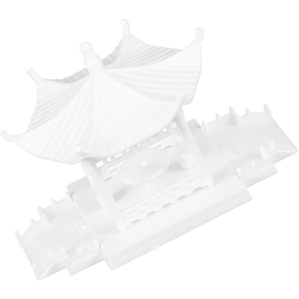 Mini-Pavillon aus ABS für Garten- und Innendekoration – elegantes weißes Ornament
