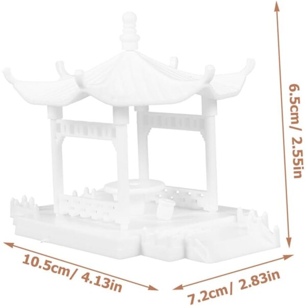 Mini Pavillon in ABS per Decorazione Giardino e Interni - Ornamento Bianco Elegante