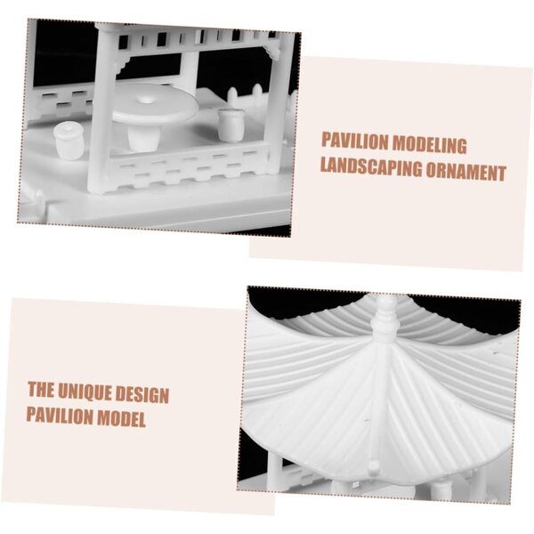 Mini Pavillon in ABS per Decorazione Giardino e Interni - Ornamento Bianco Elegante