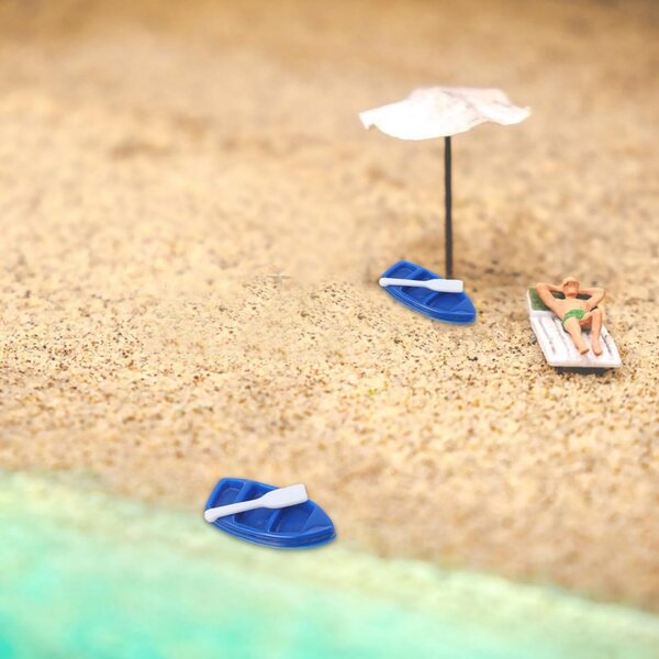 Miniature Barchette in Resina Blu per Decorazioni Spiaggia e Casa delle Bambole