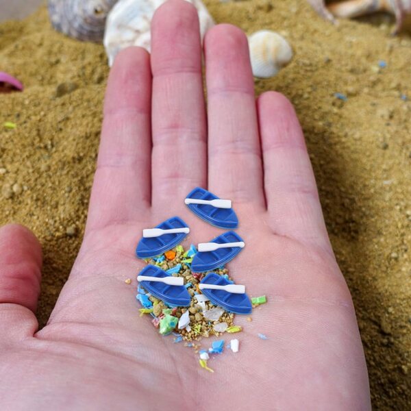 Miniature Barchette in Resina Blu per Decorazioni Spiaggia e Casa delle Bambole