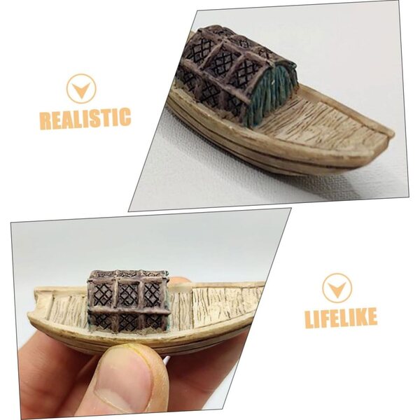 ibasnice 6 Miniature Barche da Pesca Modello per Decorazioni Micro Paesaggi e Piante