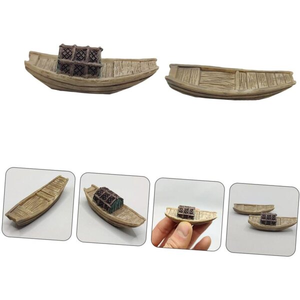 ibasnice 6 Miniature Barche da Pesca Modello per Decorazioni Micro Paesaggi e Piante