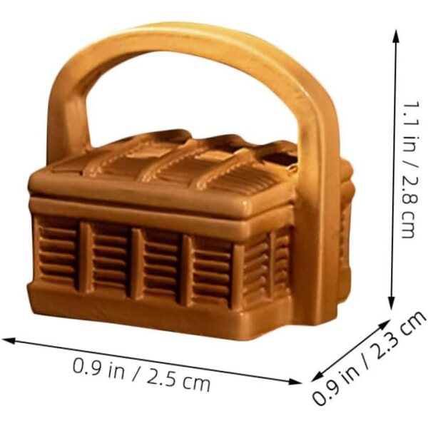 Set 6 Mini Cesti Bambù in Resina per Decorazioni Micro Paesaggi e Case delle Bambole