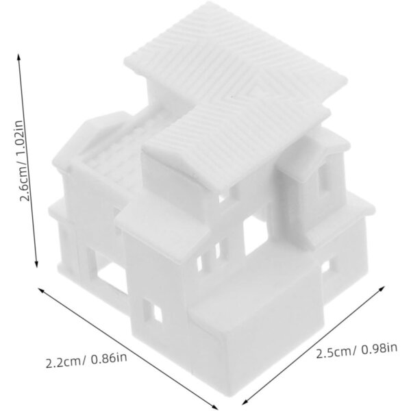 Miniatura Villa Realistica in Plastica Bianco per Decorazioni e Sandpit 2,6x2,5 cm