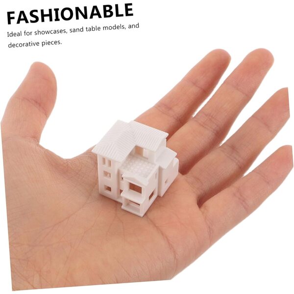 Miniatura Villa Realistica in Plastica Bianco per Decorazioni e Sandpit 2,6x2,5 cm