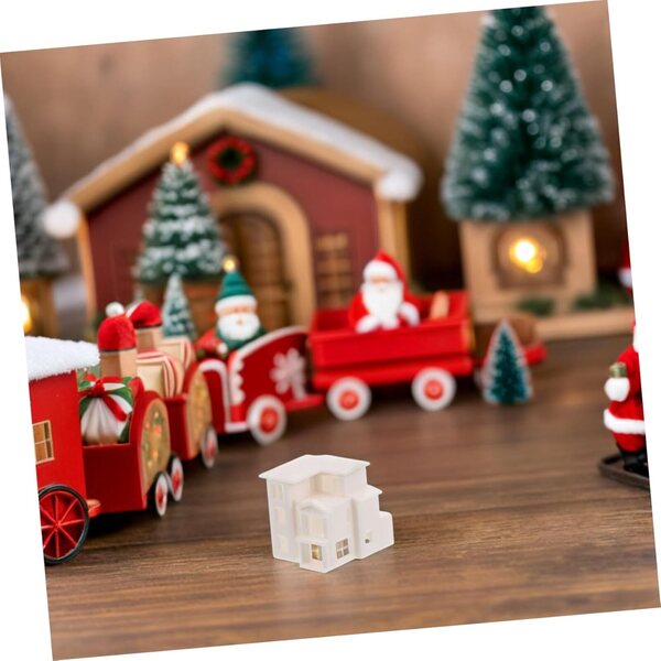 Miniatura Villa Realistica in Plastica Bianco per Decorazioni e Sandpit 2,6x2,5 cm