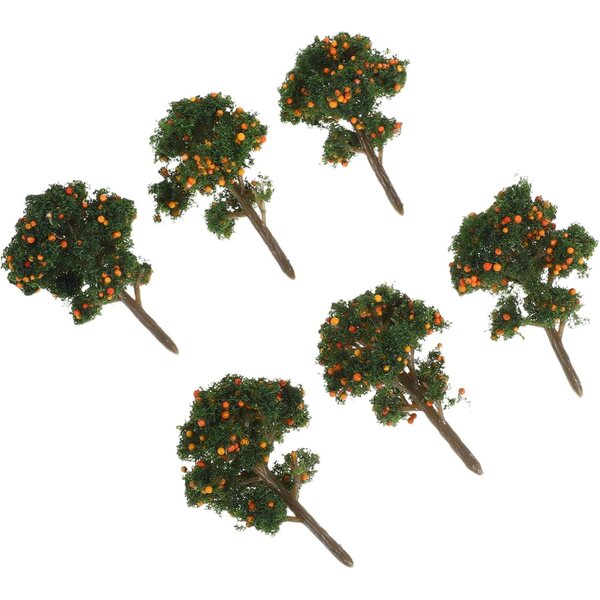 Set 6 Mini Alberi Finti Limone 7cm per Decorazioni Fai-da-Te e Diorami Realistici