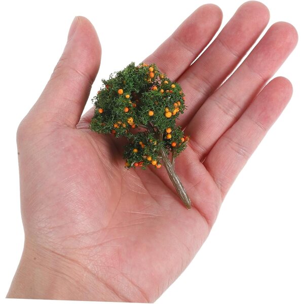 Set 6 Mini Alberi Finti Limone 7cm per Decorazioni Fai-da-Te e Diorami Realistici