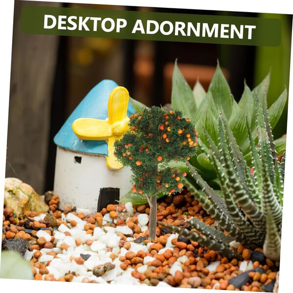 Set 6 Mini Alberi Finti Limone 7cm per Decorazioni Fai-da-Te e Diorami Realistici