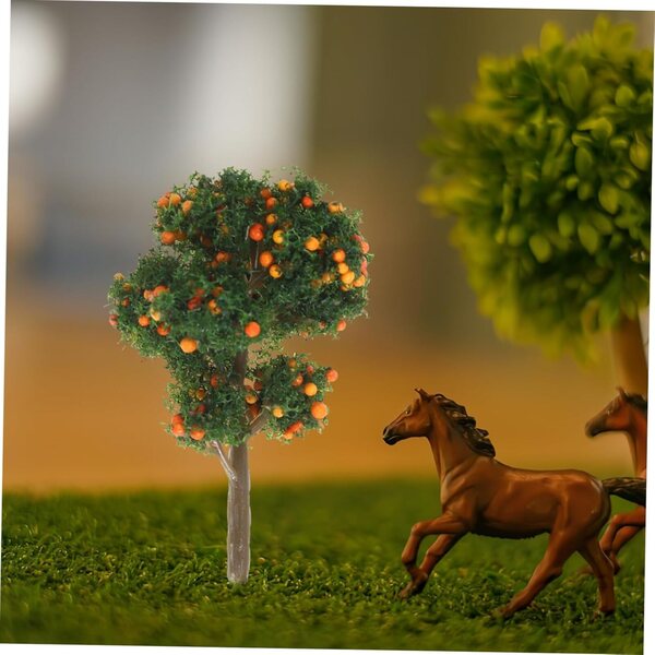 Set 6 Mini Alberi Finti Limone 7cm per Decorazioni Fai-da-Te e Diorami Realistici