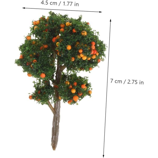 Set 6 Mini Alberi Finti Limone 7cm per Decorazioni Fai-da-Te e Diorami Realistici