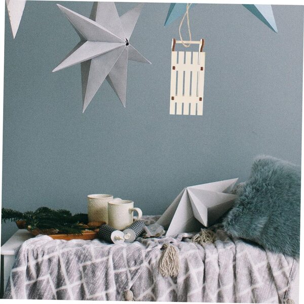 Set 6 Mini Slitte in Legno non Verniciate per Decorazioni Natalizie e Festive