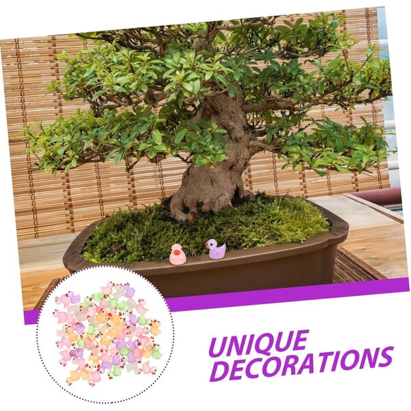 Miniatura con 60 Anatre Luminescenti in Resina per Decorazioni Giardino e Aquarium