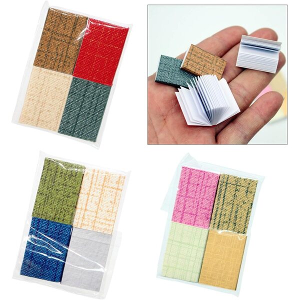 Set mit 4 antiken Mini-Büchern im Maßstab 1:12 für Puppenhäuser und Basteldekorationen