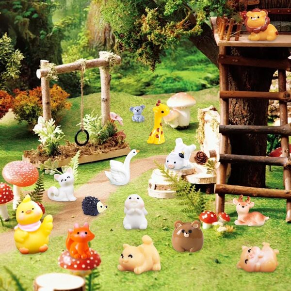 56 Mini Animali in Resina per Micro Giardini, Case delle Bambole e Decorazioni Varie