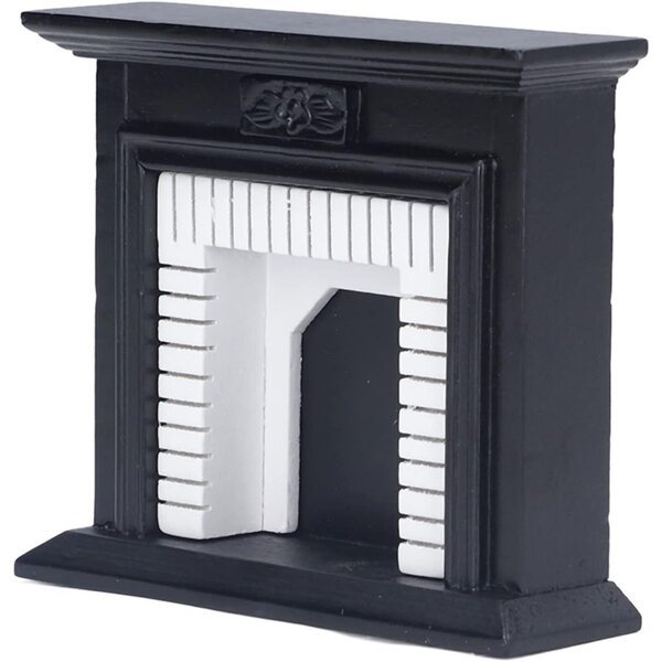 Caminetto Miniatura in Legno Vintage Bianco per Casa delle Bambole Scala 1:12