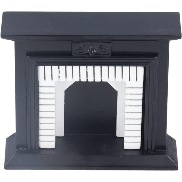 Caminetto Miniatura in Legno Vintage Bianco per Casa delle Bambole Scala 1:12