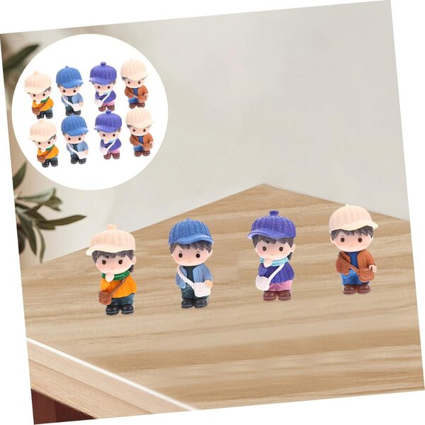 ibasnice 8 Miniature Figurine PVC Bambini per Decorazione Torte e Ambienti