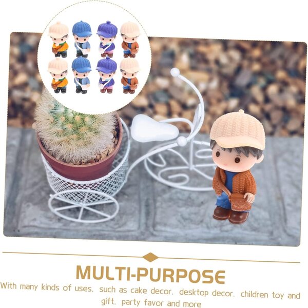 ibasnice 8 Miniature Figurine PVC Bambini per Decorazione Torte e Ambienti