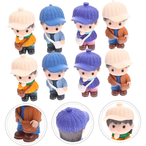 ibasnice 8 Miniature Figurine PVC Bambini per Decorazione Torte e Ambienti