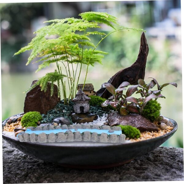 Miniatura paesaggio fluviale in resina per decorazione casa, stress e relax