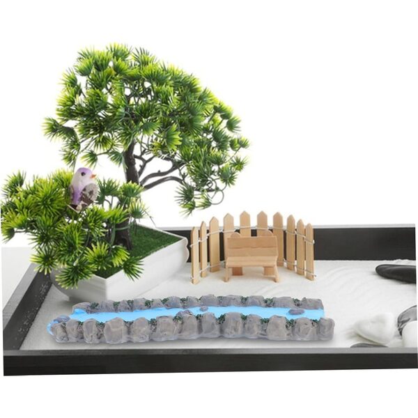 Miniatura paesaggio fluviale in resina per decorazione casa, stress e relax