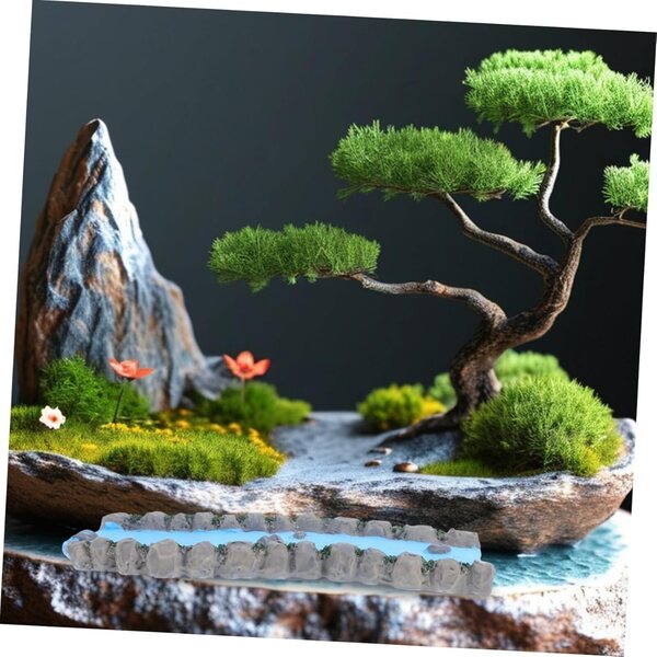 Miniatura paesaggio fluviale in resina per decorazione casa, stress e relax