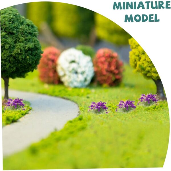 Ibasenice Bouquet di Fiori Artificiali Viola per Miniature e Modelli di Paesaggio