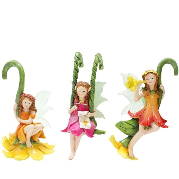 Miniatur-Feen aus Kunstharz für den Garten, Set mit 3 Ornamenten für die Außendekoration