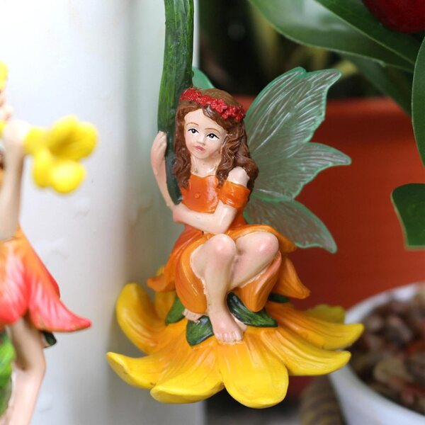 Miniatur-Feen aus Kunstharz für den Garten, Set mit 3 Ornamenten für die Außendekoration