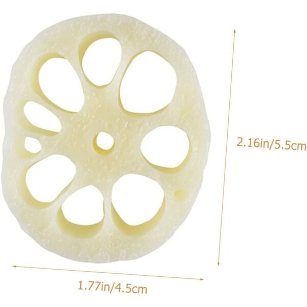 Set 4 Miniature Fette di Radice di Loto Realistiche per Decorazioni e Micro Paesaggi