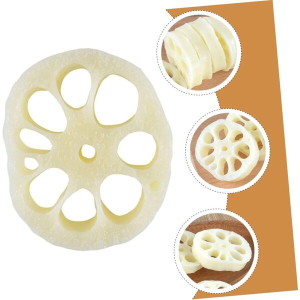 Set 4 Miniature Fette di Radice di Loto Realistiche per Decorazioni e Micro Paesaggi