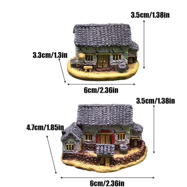 Ornamenti Casa in Resina Mini Bonsai 2 Pezzi, Decorazioni Rustiche per Interni ed Esterni