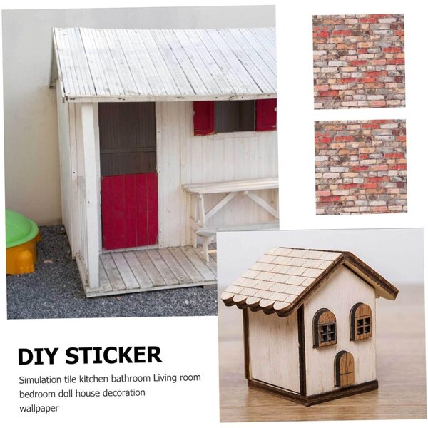 Set 4 Miniature Piastrelle per Casa delle Bambole per Cucina, Bagno e Soggiorno