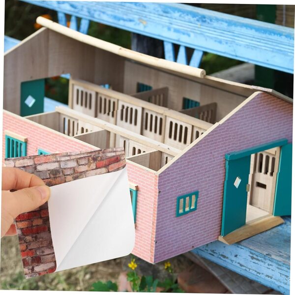 Set 4 Miniature Piastrelle per Casa delle Bambole per Cucina, Bagno e Soggiorno