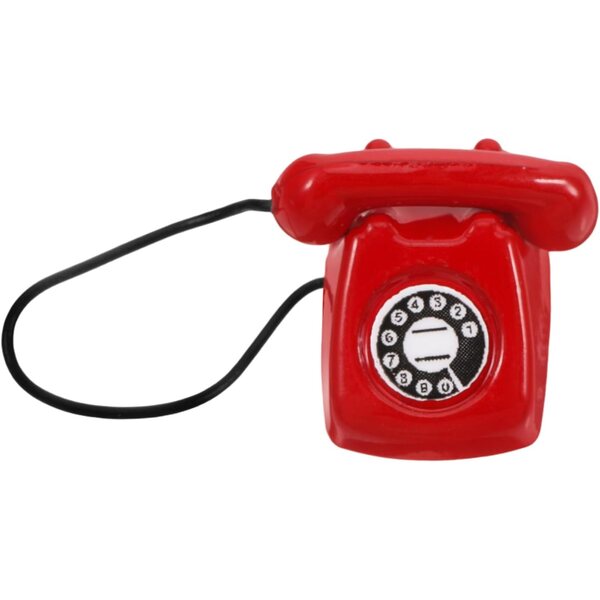 Retro-Miniaturtelefon aus Legierung für Puppenhäuser und Vintage-Accessoires