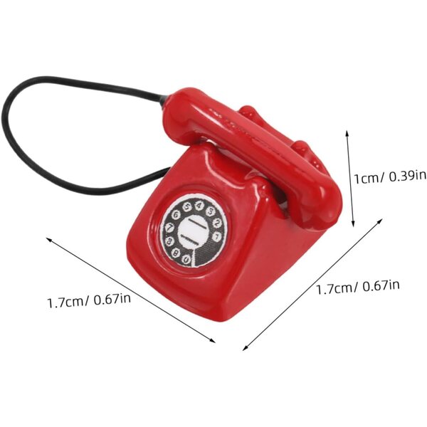Retro-Miniaturtelefon aus Legierung für Puppenhäuser und Vintage-Accessoires