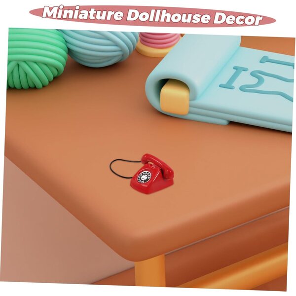 Retro-Miniaturtelefon aus Legierung für Puppenhäuser und Vintage-Accessoires