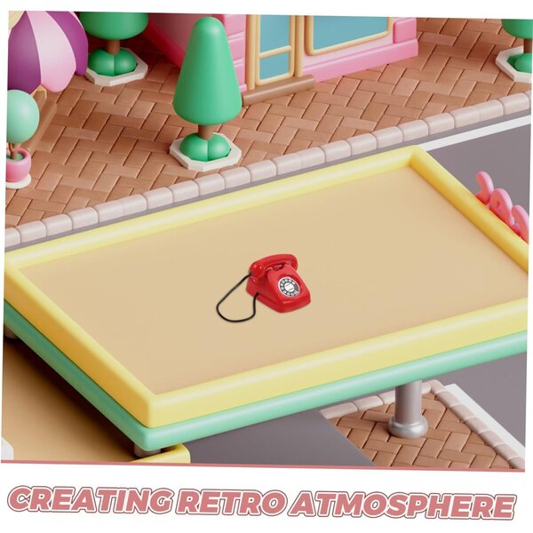 Retro-Miniaturtelefon aus Legierung für Puppenhäuser und Vintage-Accessoires