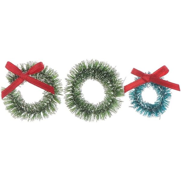 Mini ghirlande natalizie in sisal per casette delle bambole - 9 pezzi 2,5-3 cm