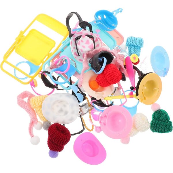 Set 51 pezzi Mini Accessori Paperella Gialla con Occhiali e Cappello per Decorazioni