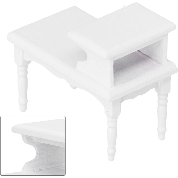 Tnfeeon Tavolino in Legno di Betulla per Casa delle Bambole 1:12 Miniatura Elegante