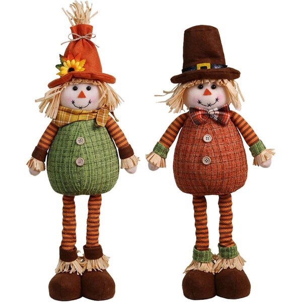 Gcroet Puppa di Spaventapasseri Regolabile in Altezza con Cappello e Abiti Autunnali
